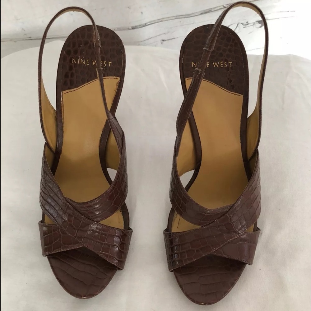 Nine West slingback heels. Leather size 7